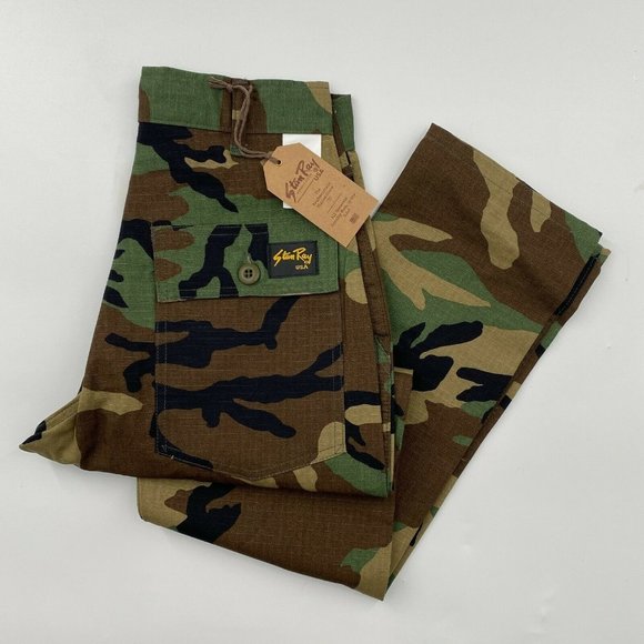 Stan Ray Other - Stan Ray OG Loose Fatigue Pants Woodland Camo sz 28x32 Straight Leg Loose USA